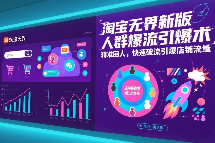 淘宝无界新版人群爆流引爆术，精准圈人，快速破流引爆店铺流量-乐码云集