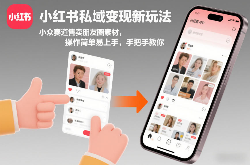 小红书私域变现新玩法，小众赛道售卖朋友圈素材，操作简单易上手，手把手教你-乐码云集