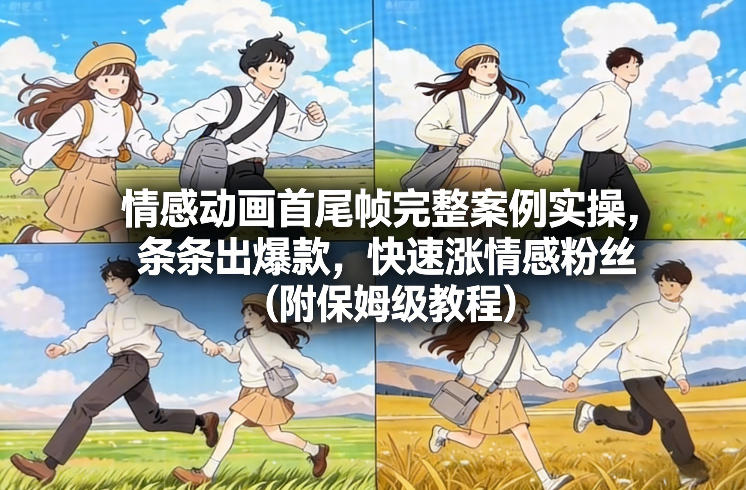 情感动画首尾帧完整案例实操，条条出爆款，快速涨情感粉丝(附保姆级教程)-乐码云集