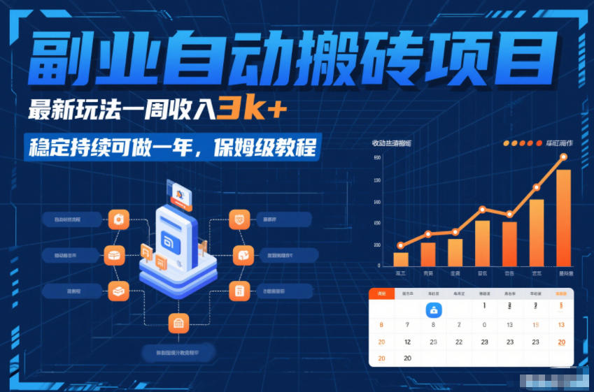 副业自动搬砖项目，最新玩法一周收入3k+，稳定持续可做一年，保姆级教程【揭秘】-乐码云集