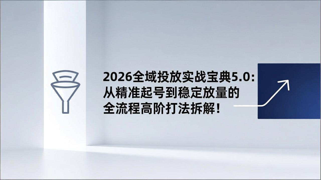 2026全域投放实战宝典5.0：从精准起号到稳定放量的全流程高阶打法拆解！-乐码云集