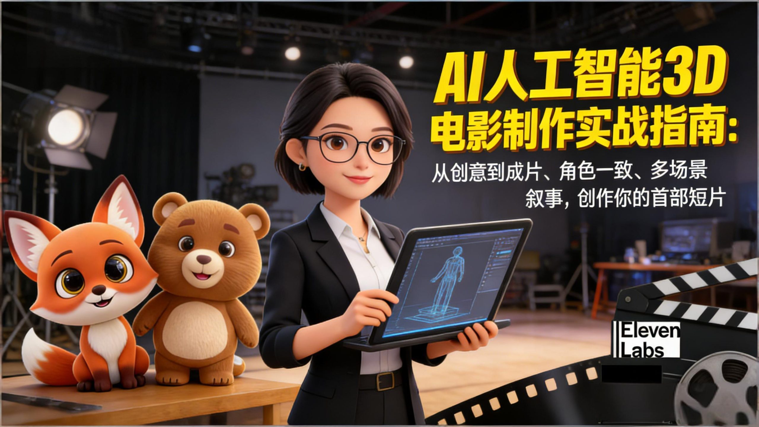 AI人工智能3D电影制作实战指南：从创意到成片、角色一致、多场景叙事，创作你的首部短片-乐码云集