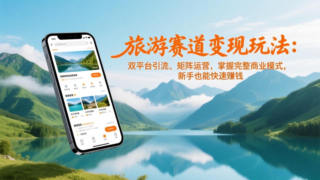 旅游赛道变现玩法：双平台引流、矩阵运营，掌握完整商业模式，新手也能快速赚钱-乐码云集