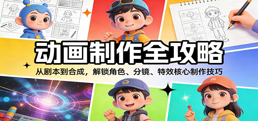 动画制作全攻略：从剧本到合成，解锁角色、分镜、特效核心制作技巧-乐码云集