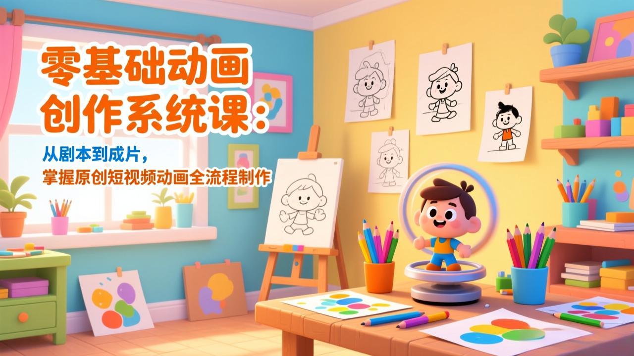 零基础动画创作系统课：从剧本到成片，掌握原创短视频动画全流程制作-乐码云集