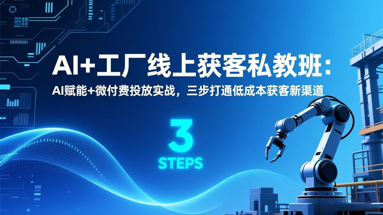 AI+工厂线上获客私教班：AI赋能+微付费投放实战，三步打通低成本获客新渠道-乐码云集