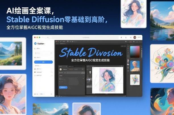 AI绘画全案课，Stable Diffusion零基础到高阶，全方位掌握AIGC视觉生成技能-乐码云集