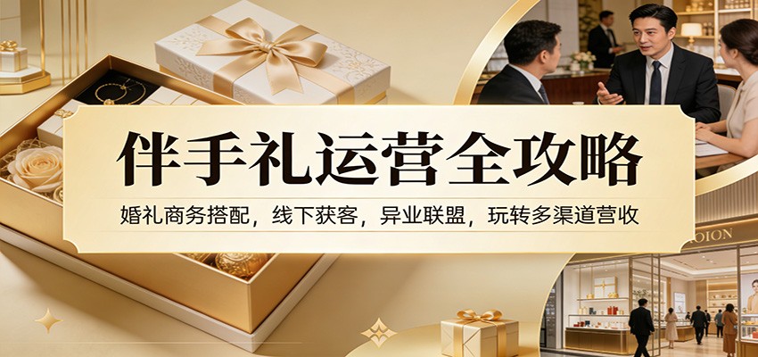 伴手礼运营全攻略：婚礼商务搭配，线下获客，异业联盟，玩转多渠道营收-乐码云集