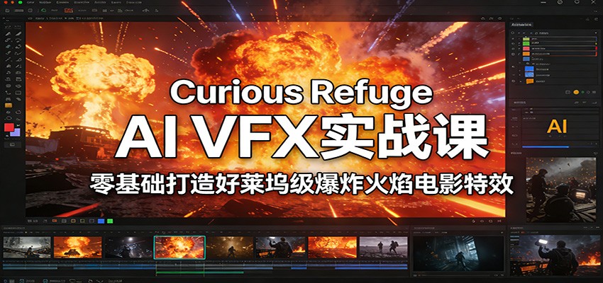 Curious Refuge AI VFX实战课，零基础打造好莱坞级爆炸火焰电影特效-乐码云集