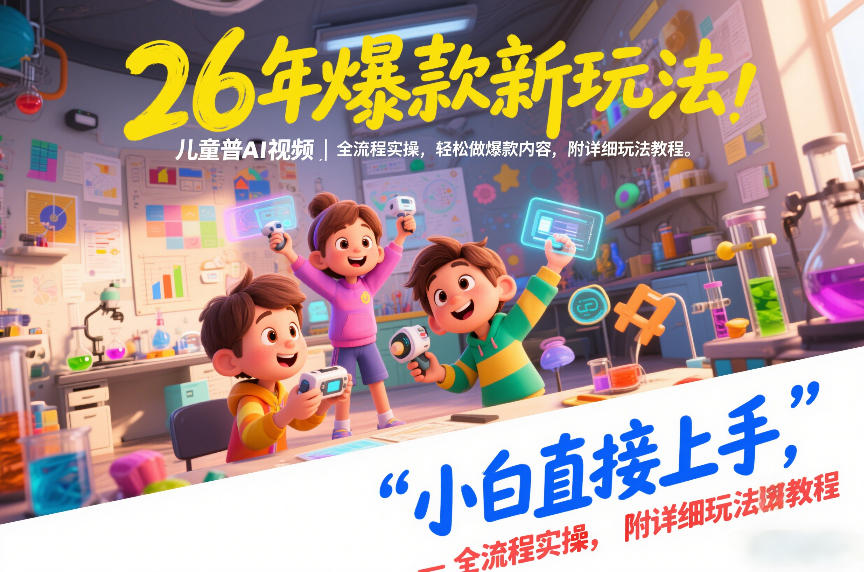 26年爆款新玩法，儿童科普AI视频，全流程实操，轻松做爆款内容，小白直接上手，附详细玩法教程-乐码云集