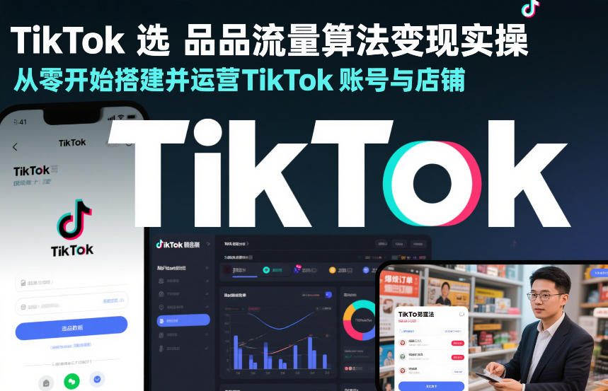 TikTok选品流量算法变现实操，从零开始搭建并运营TikTok账号与店铺-乐码云集