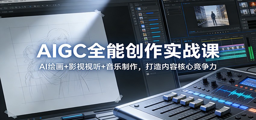 AIGC全能创作实战课：AI绘画+影视视听+音乐制作，打造内容核心竞争力-乐码云集