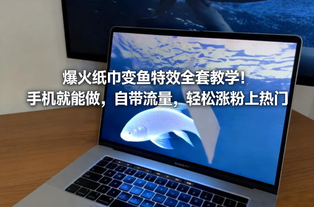 爆火纸巾变鱼特效全套教学！手机就能做，自带流量，轻松涨粉上热门-乐码云集