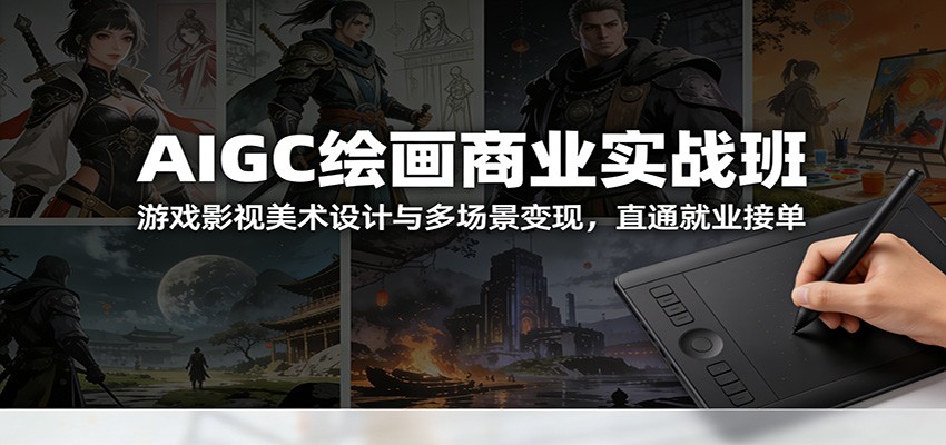 AIGC绘画商业实战班：游戏影视美术设计与多场景变现，直通就业接单-乐码云集