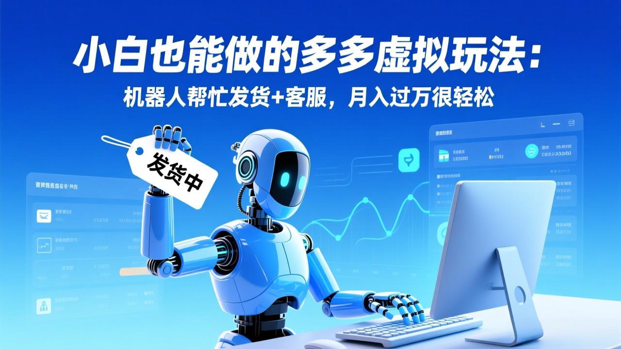 小白也能做的多多虚拟玩法：机器人帮忙发货+客服，月入过万很轻松-乐码云集
