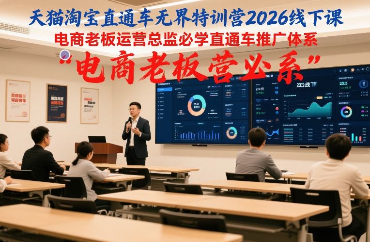 天猫淘宝直通车无界特训营2026线下课，电商老板运营总监必学直通车推广体系-乐码云集
