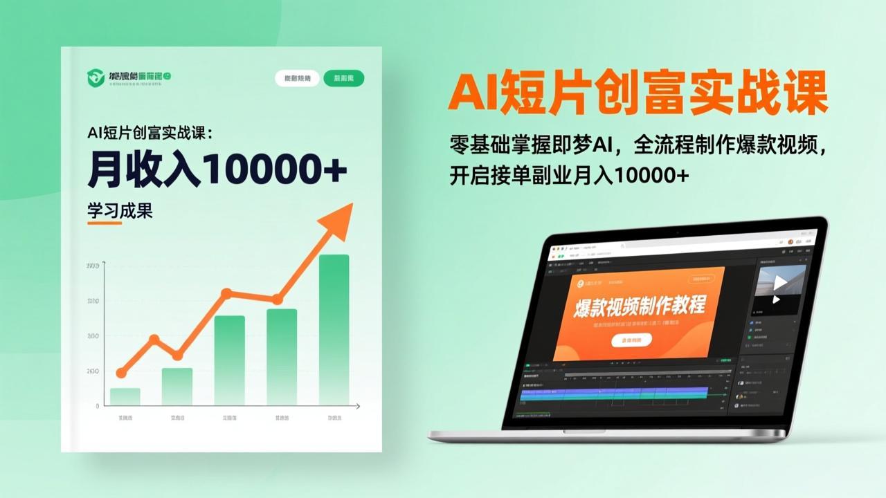 AI短片创富实战课：零基础掌握即梦AI，全流程制作爆款视频，开启接单副业月入10000+(更新-乐码云集