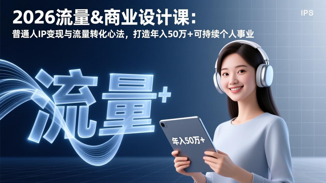 2026流量&商业设计课：普通人IP变现与流量转化心法，打造年入50万+可持续个人事业-乐码云集