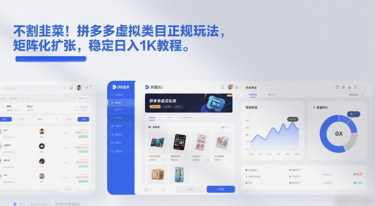 不割韭菜！拼多多虚拟类目正规玩法，矩阵化扩张，稳定日入1K教程【揭秘】-乐码云集