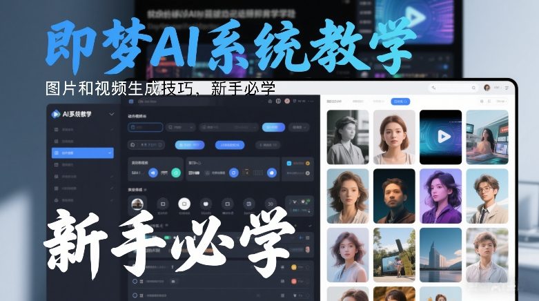 即梦AI系统教学，图片和视频生成技巧，新手必学-乐码云集