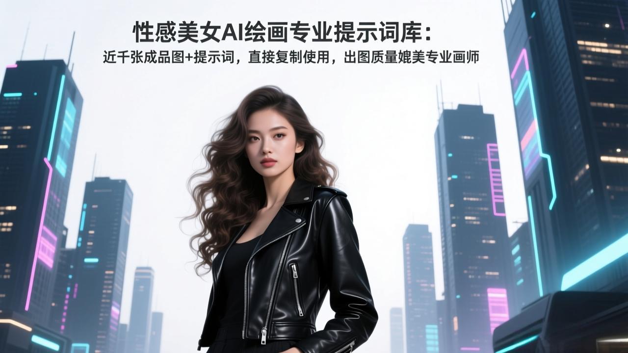 性感美女AI绘画专业提示词库：近千张成品图+提示词，直接复制使用，出图质量媲美专业画师-乐码云集