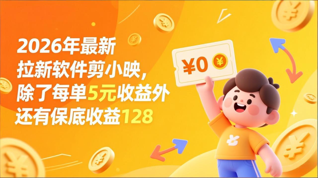 最新拉新软件剪小映，除了每单5元收益外还有保底收益128-乐码云集