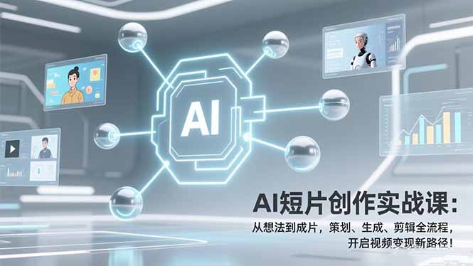 AI短片创作实战课：从想法到成片，策划、生成、剪辑全流程，开启视频变现新路径！-乐码云集
