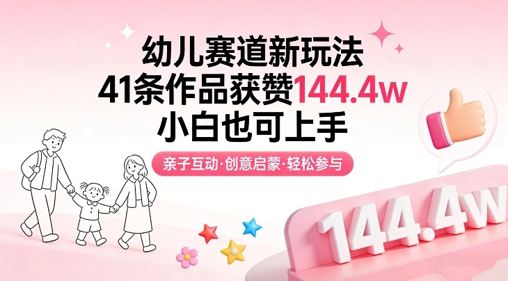 幼儿赛道新玩法，41条作品获赞144.4w，小白也可上手-乐码云集