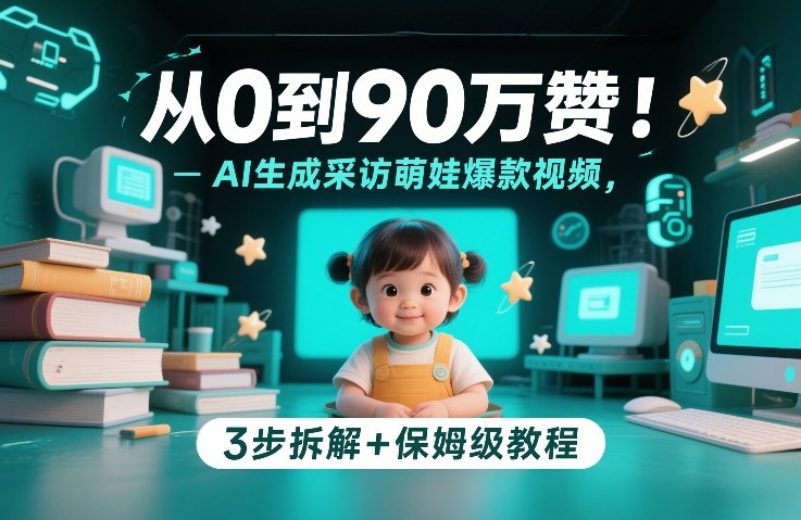 从0到90万赞：AI生成采访萌娃爆款视频，3步拆解+保姆级教程-乐码云集