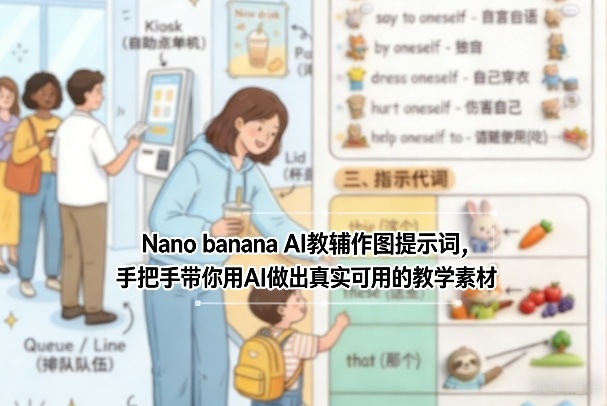 Nano banana AI教辅作图提示词，手把手带你用AI做出真实可用的教学素材-乐码云集