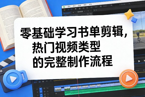 零基础学习书单剪辑，热门视频类型的完整制作流程(更新2026)-乐码云集