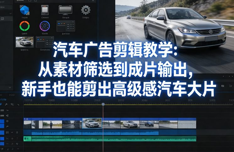 汽车广告剪辑教学：从素材筛选到成片输出，新手也能剪出高级感汽车大片-乐码云集