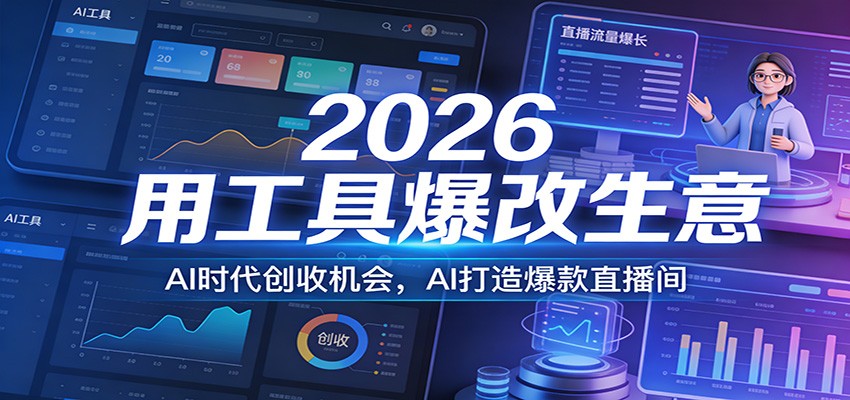 2026用工具爆改生意，AI时代创收机会，AI打造爆款直播间-乐码云集