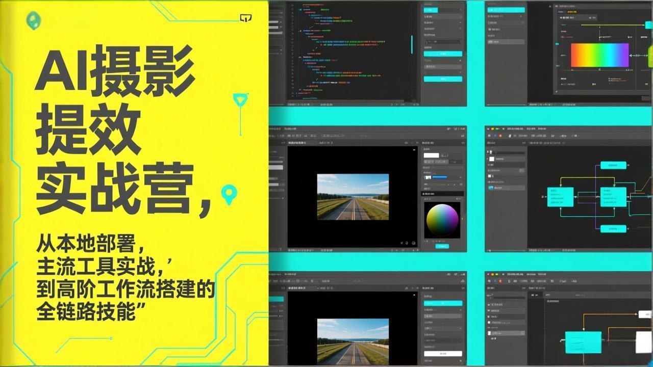 AI+摄影提效实战营，从本地部署，主流工具实战，到高阶工作流搭建的全链路技能-乐码云集