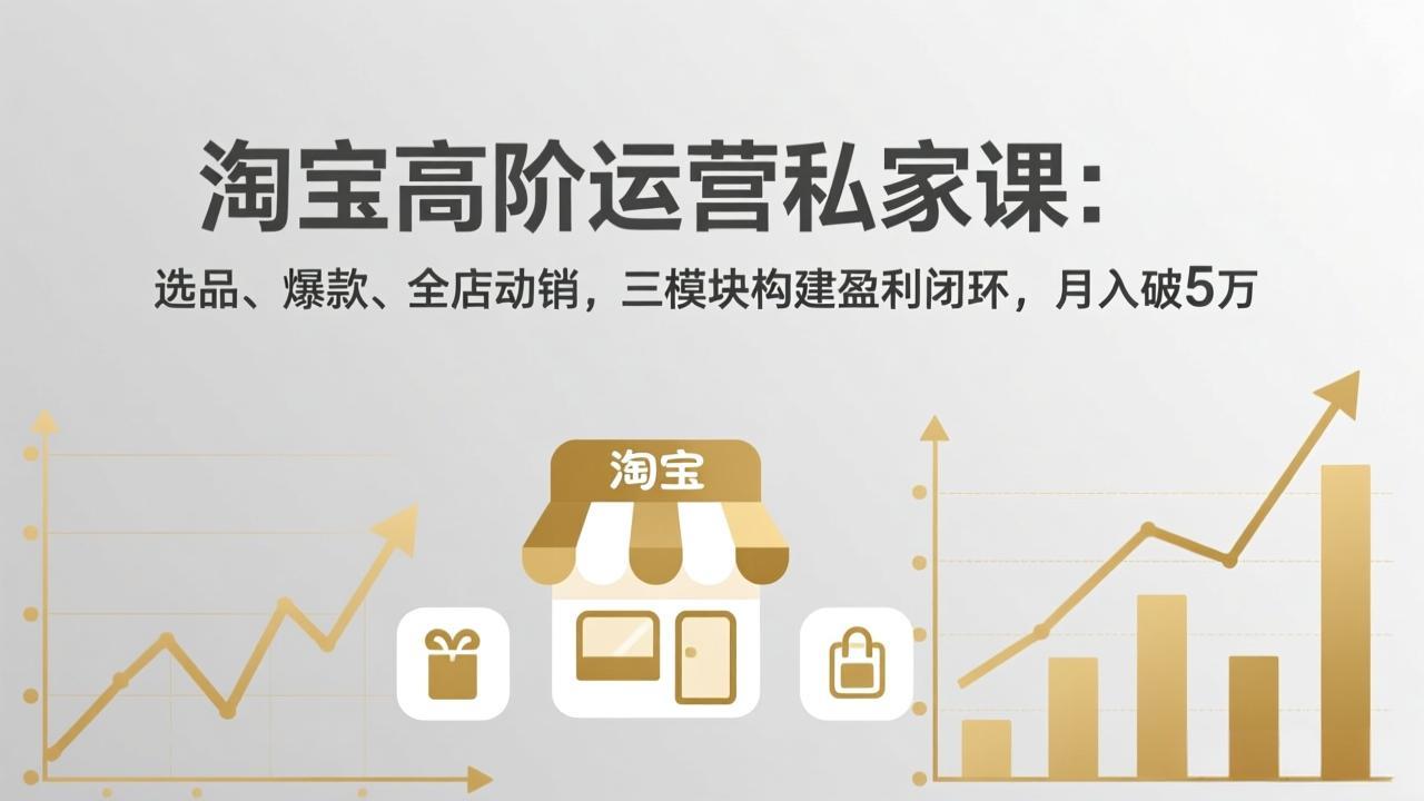 淘宝高阶运营私家课：选品、爆款、全店动销，三模块构建盈利闭环，月入破5万(更新26年2月-乐码云集