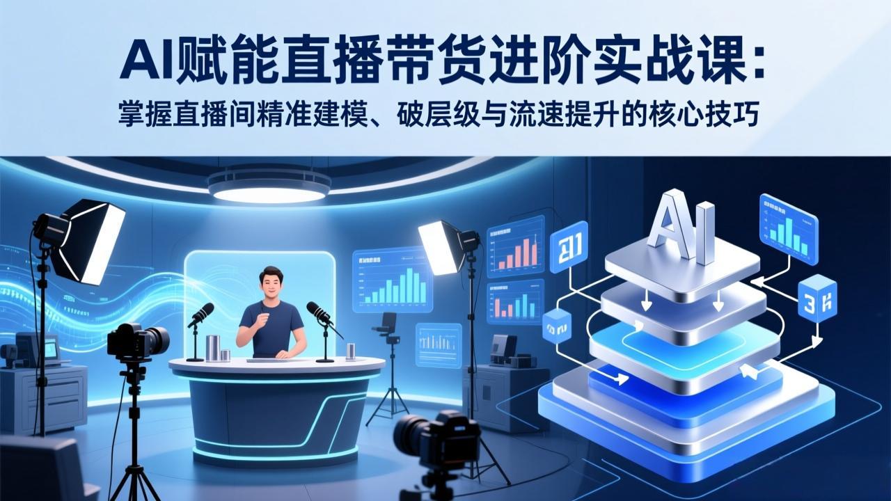 AI赋能直播带货进阶实战课：掌握直播间精准建模、破层级与流速提升的核心技巧-乐码云集
