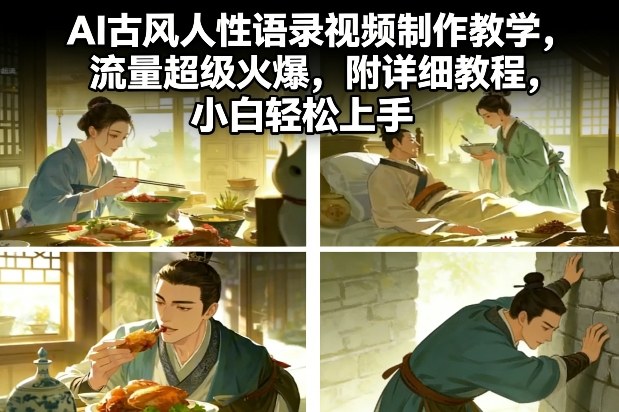 AI古风人性语录视频制作教学，流量超级火爆，附详细教程，小白轻松上手-乐码云集