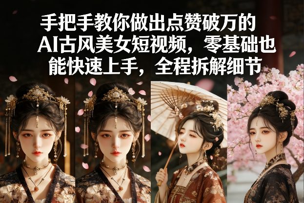 手把手教你做出点赞破万的AI古风美女短视频，零基础也能快速上手，全程拆解细节-乐码云集