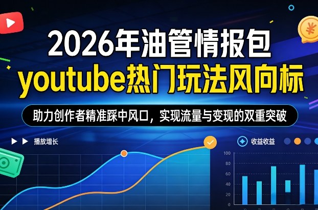 2026年油管情报包，youtube热门玩法风向标，助力创作者精准踩中风口，实现流量与变现的双重突破(更新)-乐码云集