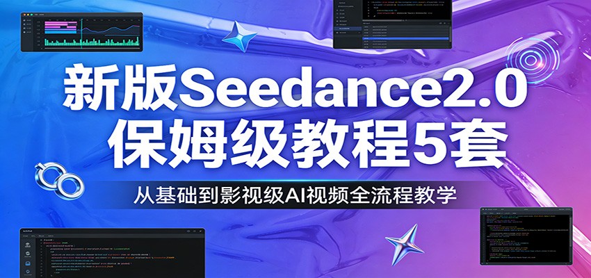 新版Seedance2.0保姆级教程5套：从基础到影视级AI视频全流程教学-乐码云集