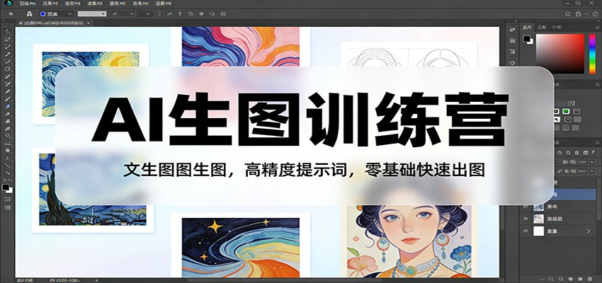 AI生图训练营：文生图图生图，高精度提示词，零基础快速出图-乐码云集
