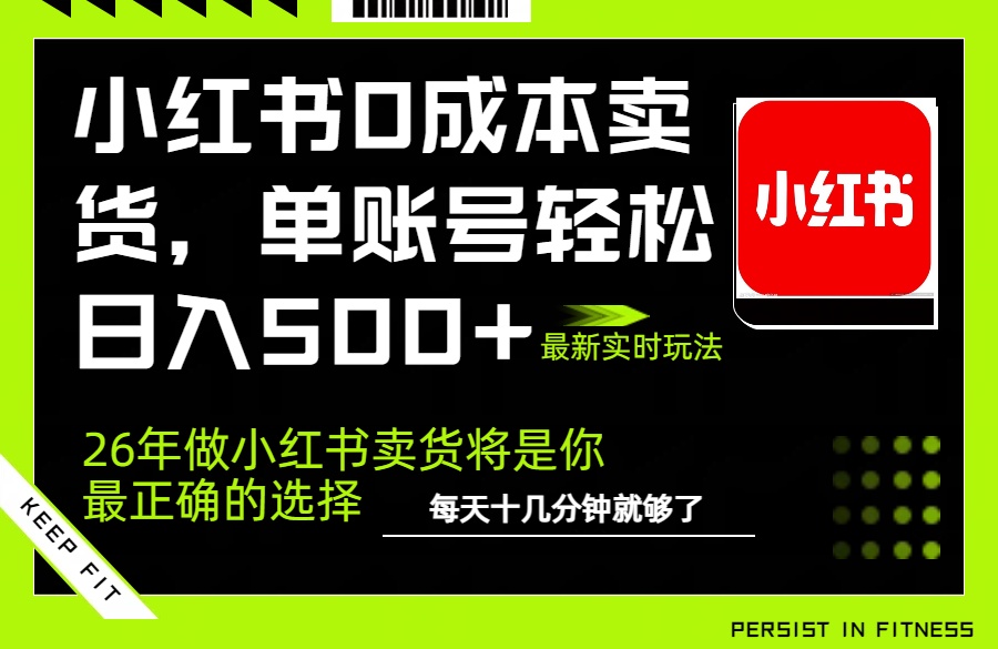 小红书0成本AI卖货，单账号轻松日入500+，完全托管AI，可矩阵放大-乐码云集