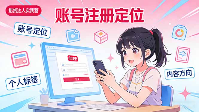 小红书带货达人实战营：账号注册定位、内容创作、选品策略、带货技巧、流量运营等-乐码云集