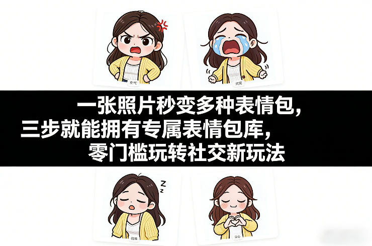一张照片秒变多种表情包，三步就能拥有专属表情包库，零门槛玩转社交新玩法【文档】-乐码云集