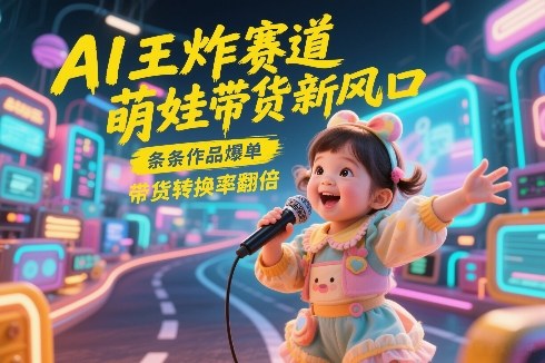 AI王炸赛道，萌娃带货新风口，条条作品爆单，带货转换率翻倍，核心逻辑拆解-乐码云集