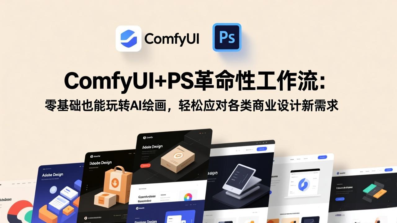 ComfyUI+PS革命性工作流：零基础也能玩转AI绘画，轻松应对各类商业设计新需求-乐码云集