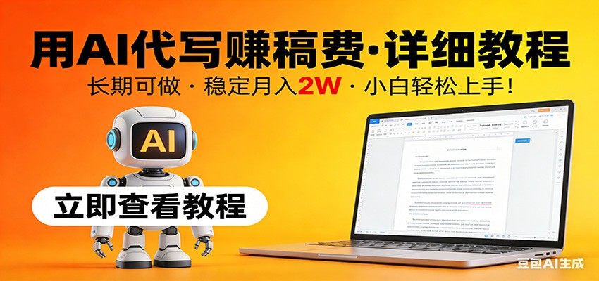 用AI代写赚稿费，详细教程，长期可做，稳定月入2W，小白轻松上手！-乐码云集
