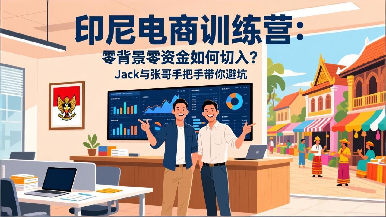 印尼电商训练营：零背景零资金如何切入？Jack与张哥手把手带你避坑-乐码云集