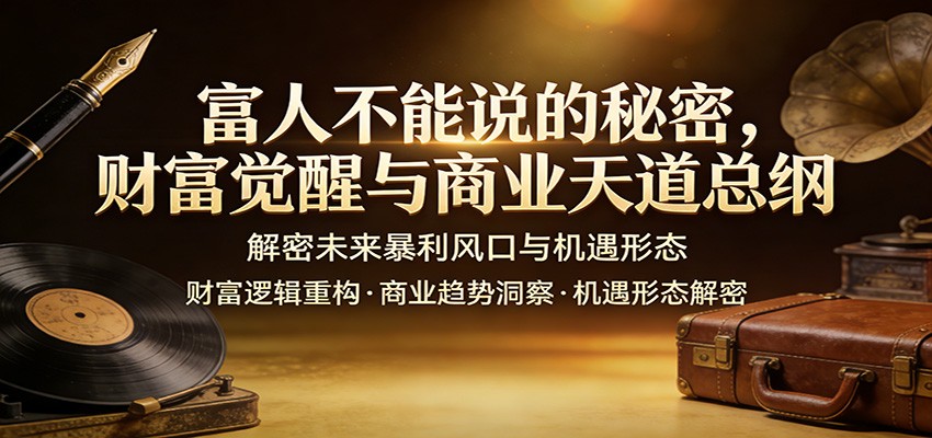 富人不能说的秘密，财富觉醒与商业天道总纲，解密未来暴利风口与机遇形态-乐码云集