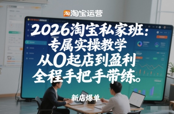 2026淘宝私家班：专属实操教学，从0起店到盈利，全程手把手带练(更新26年3月)-乐码云集